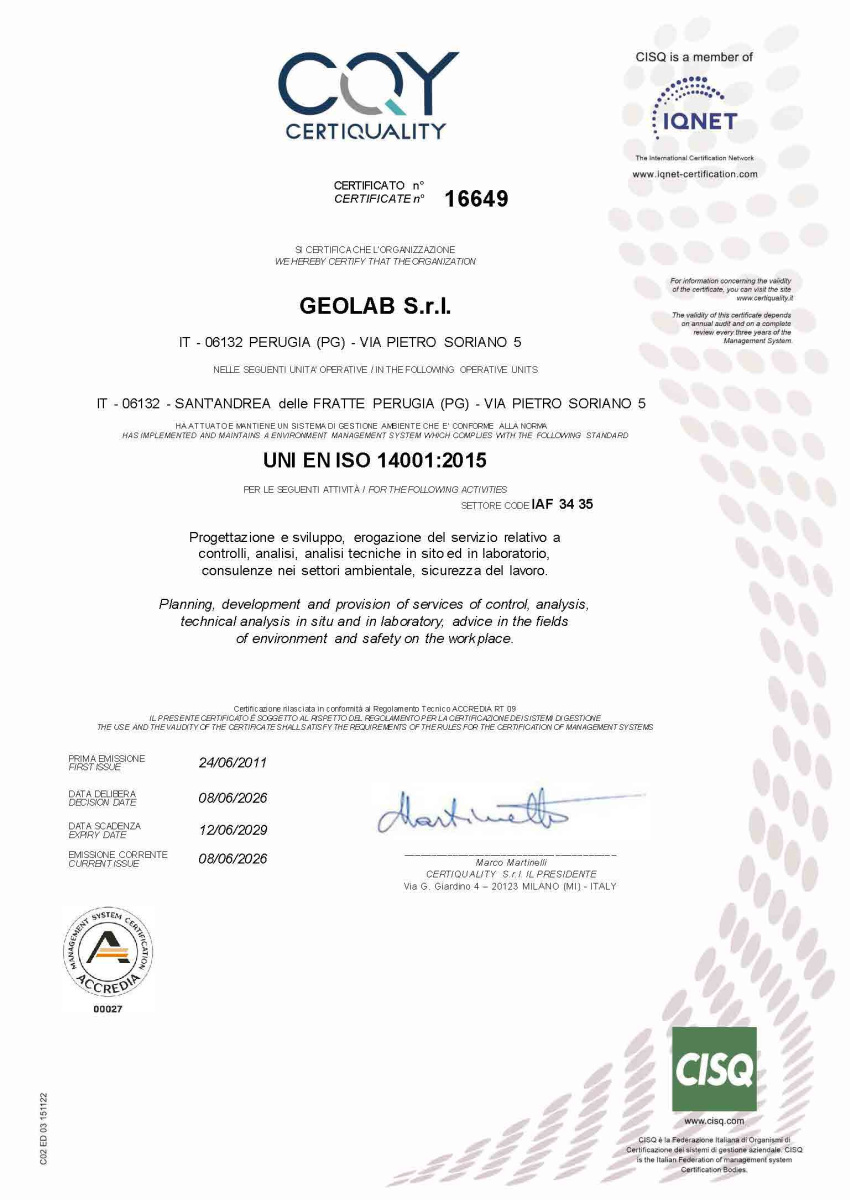 Certificazione UNI EN ISO 14001:2015