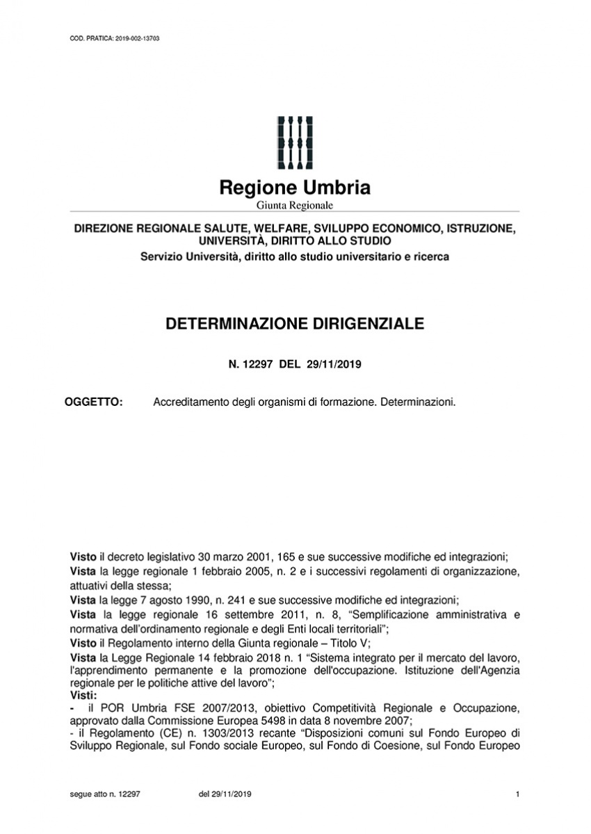Accreditamento degli organismi di formazione